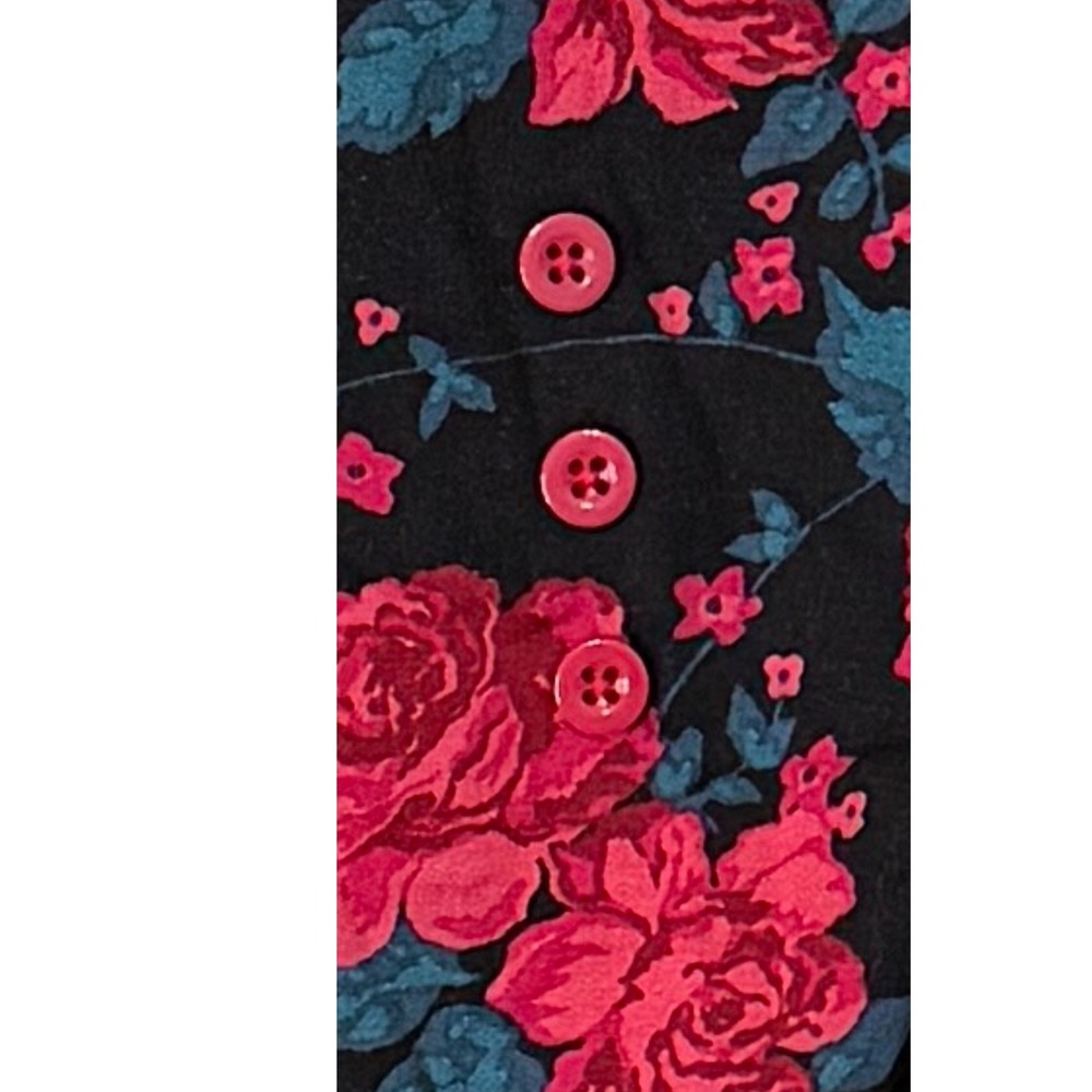 Retro Chic by Torrid Dress Plus Size 5 Black Red Rose Skull Rockabilly Goth - Picture 6 of 10